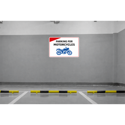 Smeeps Parking for Motorcycles Sticker – 15.24 × 10.16 cm (6 × 4 Inch) Premium Vinyl Decal | Two Wheeler Parking Sign Design | Waterproof UV Resistant Wash Proof | Pack of 1