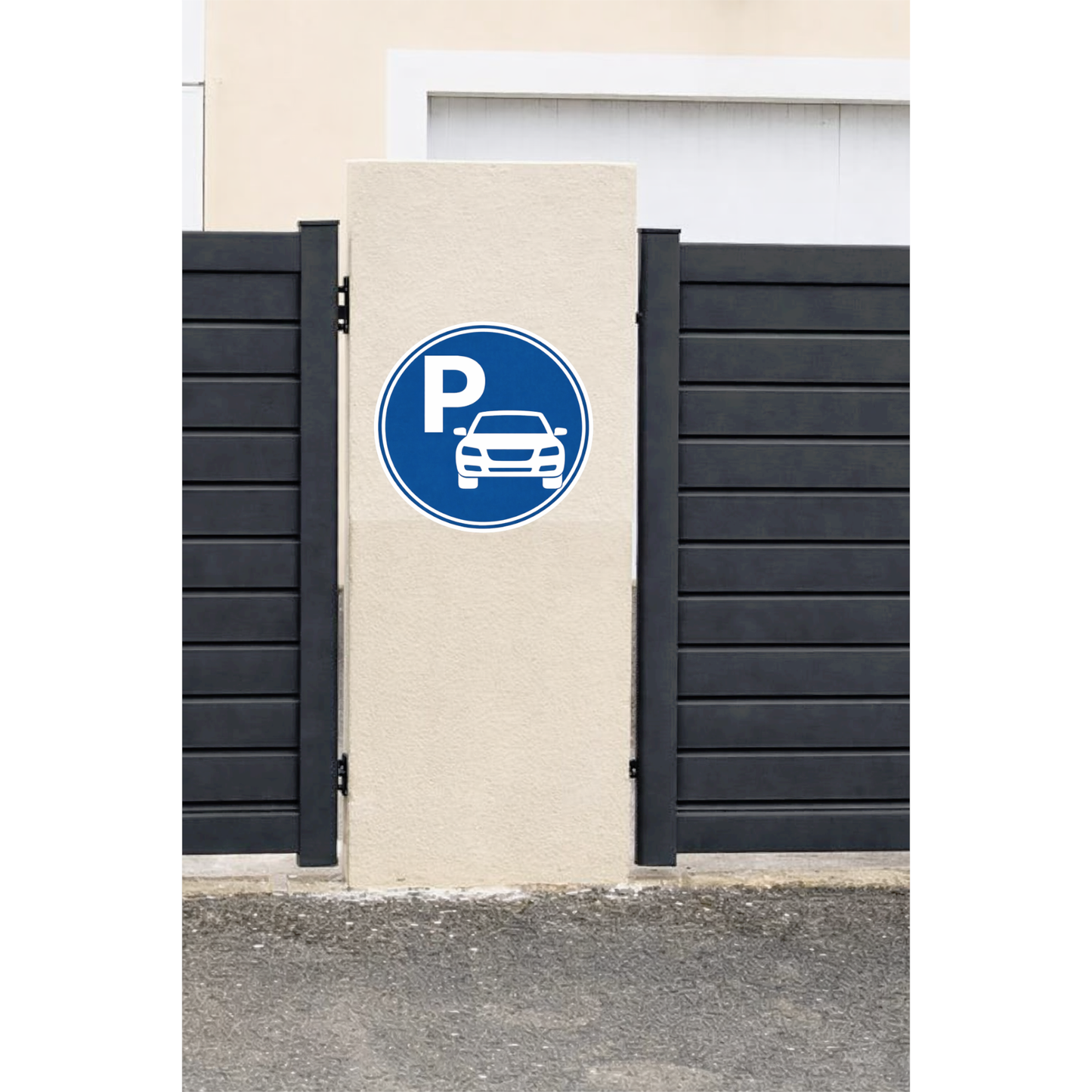 Smeeps Car Parking Sticker – 16.51 × 15.75 cm (6.5 × 6.2 Inch) Premium Vinyl Decal | Round Blue “P” Car Parking Sign | Waterproof UV Resistant Wash Proof | Pack of 1