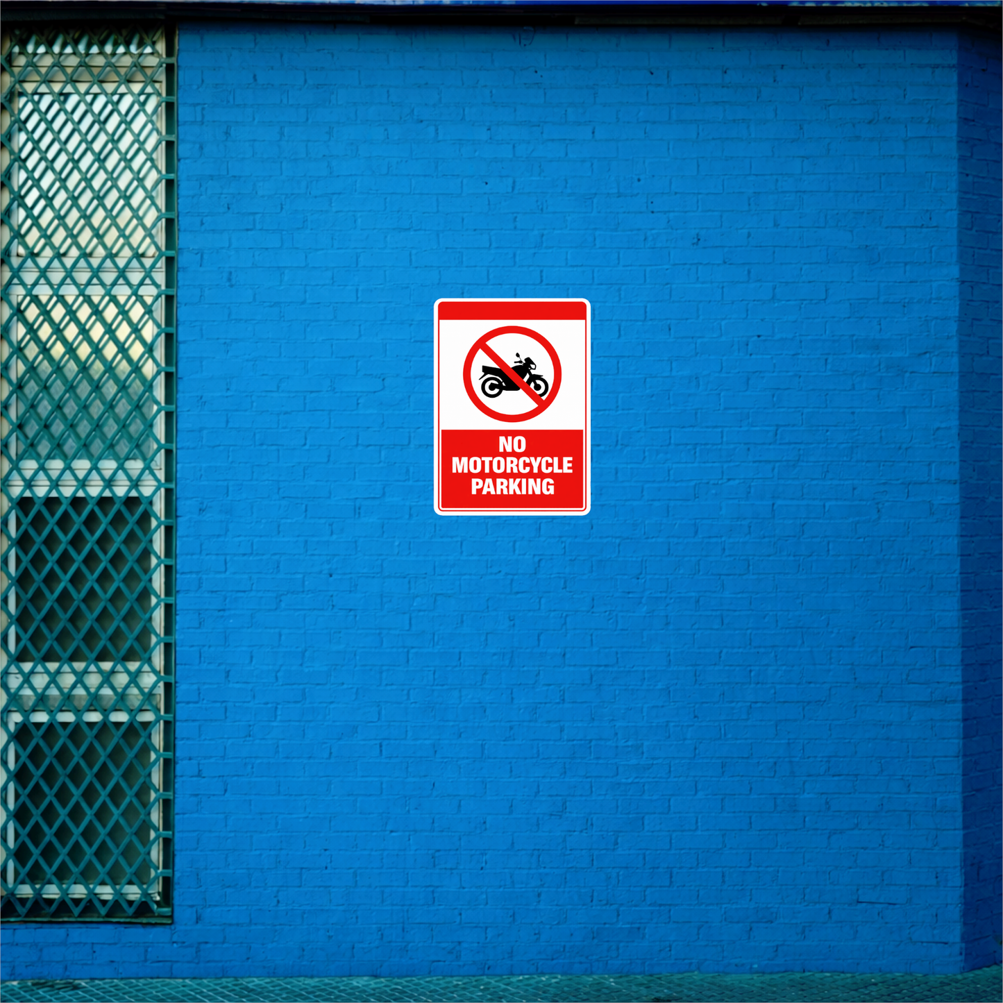 Smeeps No Motorcycle Parking Sticker – 15.24 × 10.92 cm (6 × 4.3 Inch) Premium Vinyl Sign | Bold Red Warning Design | Waterproof UV Resistant Wash Proof | Pack of 1