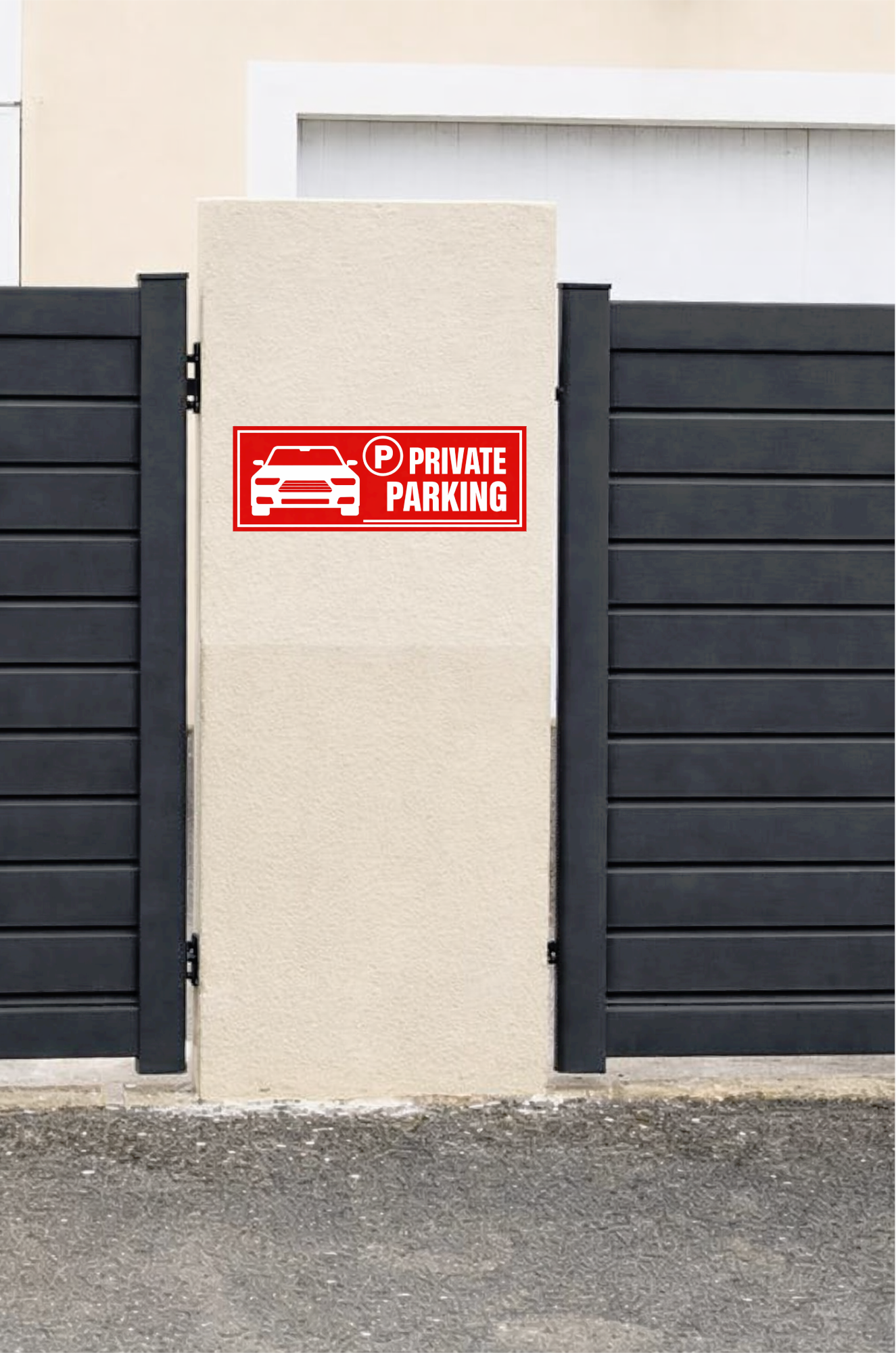 Smeeps Private Parking Sticker – 14 × 5.08 cm (5.5 × 2 Inch) Reserved Parking Vinyl Sign | Waterproof UV Resistant Wash Proof Durable