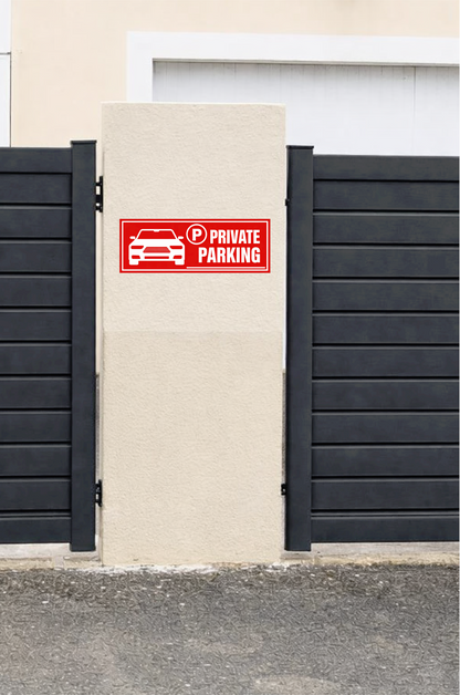Smeeps Private Parking Sticker – 14 × 5.08 cm (5.5 × 2 Inch) Reserved Parking Vinyl Sign | Waterproof UV Resistant Wash Proof Durable