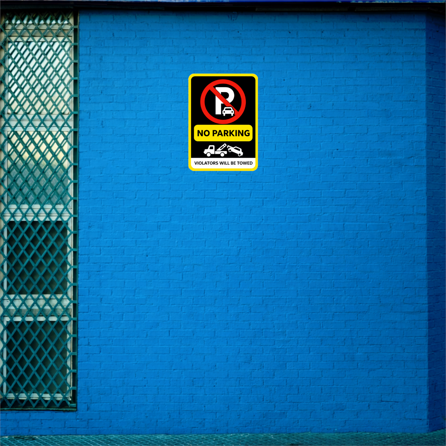 Smeeps No Parking in Front of Gate Safety Sign Sticker – 20.32 × 15.50 cm (8 × 6.1 Inch) Vehicle Parking Prohibited Vinyl Warning Sign | Waterproof UV Resistant Wash Proof Durable