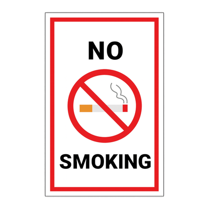 Smeeps NO SMOKING Sticker – 20.32 x 12.96 cm Warning Sign | Waterproof & UV-Proof Vinyl for Offices, Shops, Hotels & Public Areas