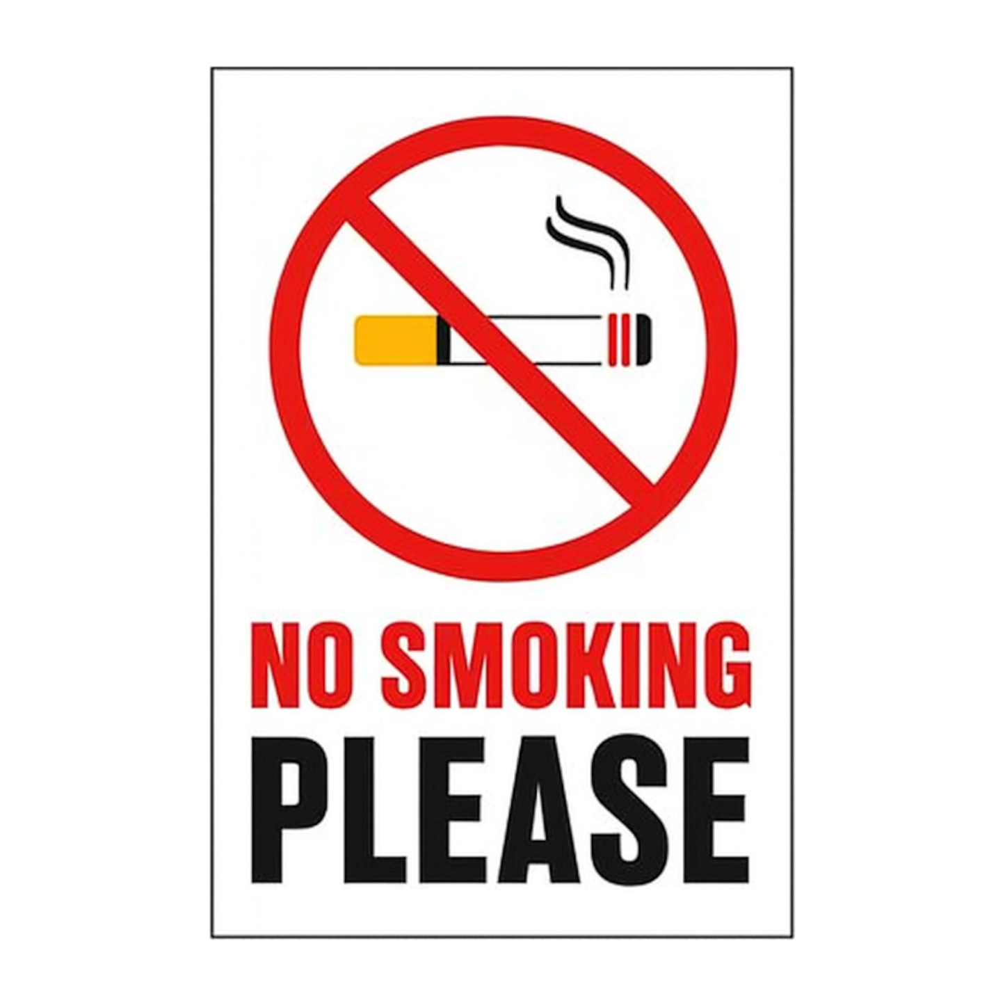 Smeeps No Smoking Please Sticker – 20.32 x 13.3 cm Door & Wall Warning Sign | Bold Red Safety Notice | Waterproof & Durable Vinyl