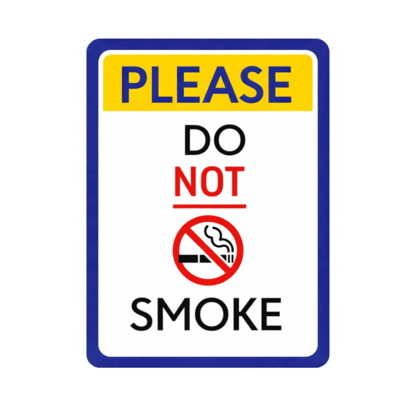 Smeeps Please Do Not Smoke Sign Sticker – 20.58 × 15.24 cm (8.1 × 6 Inch) No Smoking Warning Vinyl Sticker | Waterproof UV Resistant Wash Proof Durable