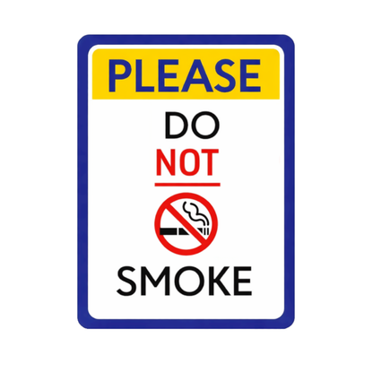 Smeeps Please Do Not Smoke Sign Sticker – 20.58 × 15.24 cm (8.1 × 6 Inch) No Smoking Warning Vinyl Sticker | Waterproof UV Resistant Wash Proof Durable