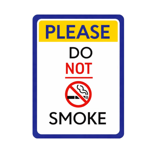 Smeeps Please Do Not Smoke Sign Sticker – 20.58 × 15.24 cm (8.1 × 6 Inch) No Smoking Warning Vinyl Sticker | Waterproof UV Resistant Wash Proof Durable