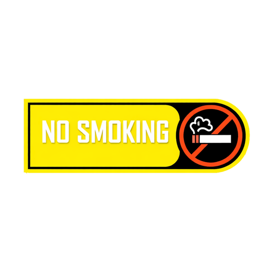Smeeps No Smoking Sign Sticker – 12.7 × 4.07 cm (5 × 1.6 Inch) Smoking Prohibited Warning Vinyl Sticker | Waterproof UV Resistant Wash Proof Durable