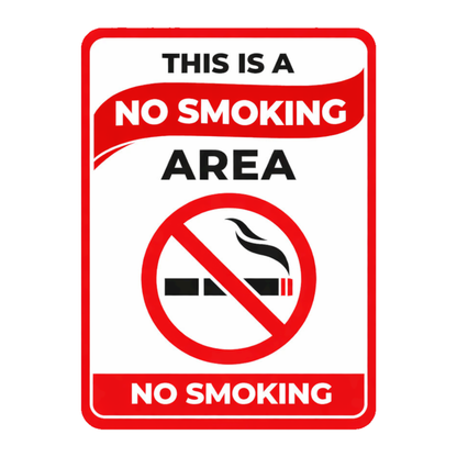 Smeeps This Is a No Smoking Area Sign Sticker – 14 × 10.16 cm (5.5 × 4 Inch) Smoking Prohibited Warning Vinyl Sticker | Waterproof UV Resistant Wash Proof Durable