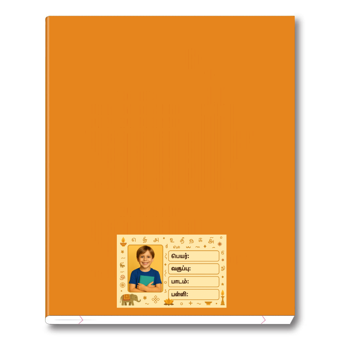 Smeeps Personalized Tamil School Book Label – Custom Photo Name Sticker for Kids | 3.5 x 2 Inch Notebook Labels | Pack of 10