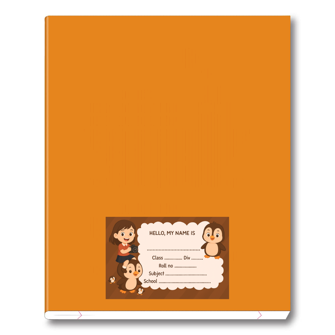 Smeeps Brown Penguin School Label – 3.5 x 2 Inch Name Sticker for Books & Notebooks | Cute Kids ID Label | Writable School Tag | Pack of 10