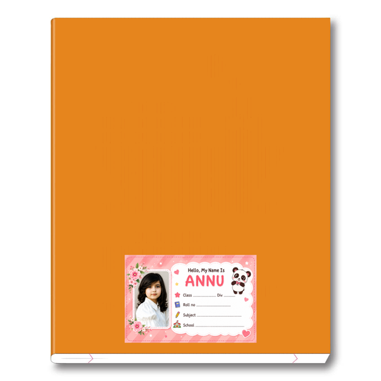Custom Photo Panda School Name Labels – 7.62 × 5.08 cm (3 × 2 Inch) Personalized Waterproof Kids Notebook Stickers for School Books, Water Bottles & Accessories | Cute Pink Panda Theme Pack of 36