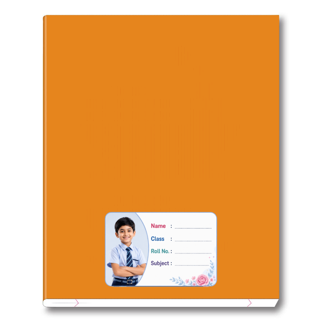 Custom Photo Floral School Name Labels – 7.62 × 5.08 cm (3 × 2 Inch) Personalized Waterproof Kids Notebook Stickers for School Books, Water Bottles & Accessories | Elegant Flower Theme Pack of 36