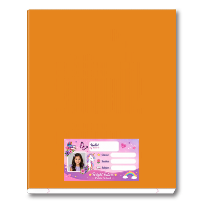 Custom Photo Unicorn School Name Labels – 7.62 × 4.32 cm (3 × 1.7 Inch) Personalized Waterproof Kids Notebook Stickers for School Books, Water Bottles & Accessories | Pink Fantasy Theme Pack of 36