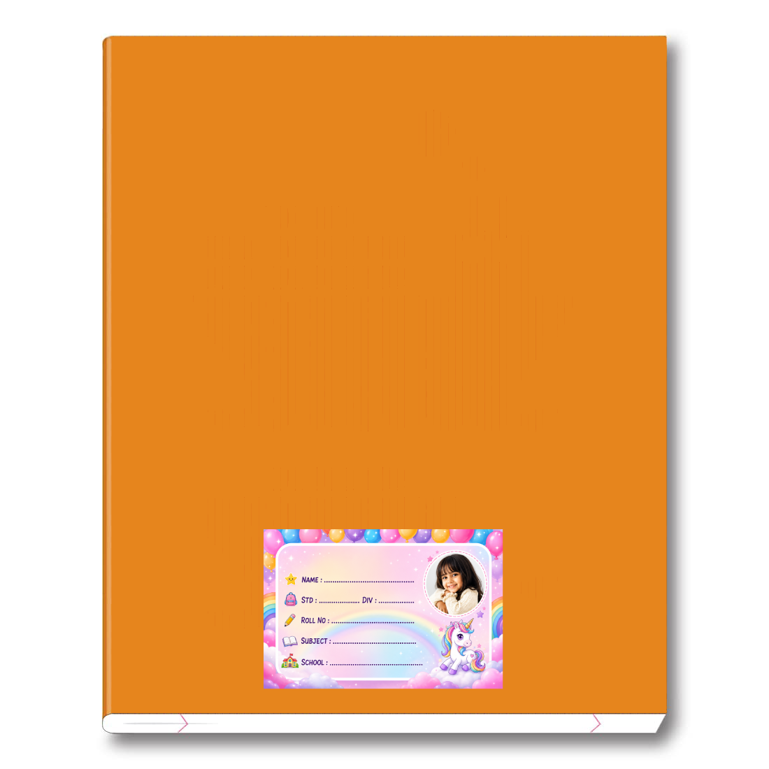 Custom Photo Unicorn School Name Labels – 7.62 × 5.08 cm (3 × 2 Inch) Personalized Waterproof Kids Notebook Stickers with Photo for School Books, Water Bottles & Accessories | Rainbow Unicorn Theme Pack of 36
