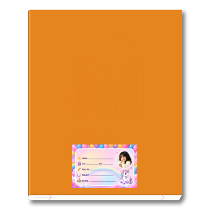 Custom Photo Unicorn School Name Labels – 7.62 × 5.08 cm (3 × 2 Inch) Personalized Waterproof Kids Notebook Stickers with Photo for School Books, Water Bottles & Accessories | Rainbow Unicorn Theme Pack of 36
