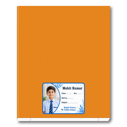 Custom Photo School Name Labels – 7.62 × 5.59 cm (3 × 2.2 Inch) Personalized Waterproof Notebook Stickers for Kids School Books, Water Bottles & Accessories | Premium Blue Theme Pack of 36