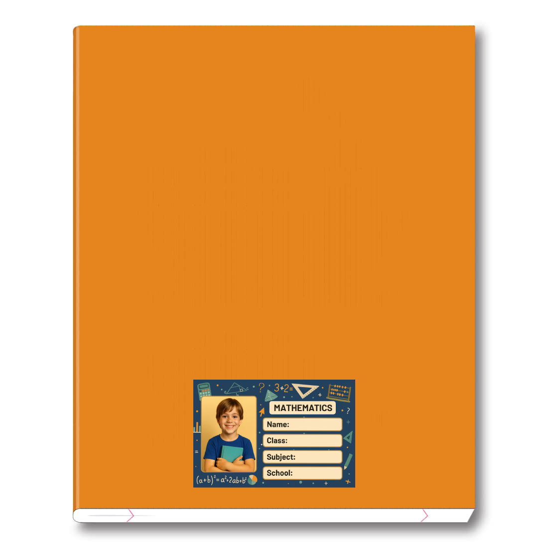 Smeeps Personalized Mathematics School Book Label – Custom Photo Name Sticker for Kids | 3.5 x 2 Inch Notebook Labels | Pack of 10