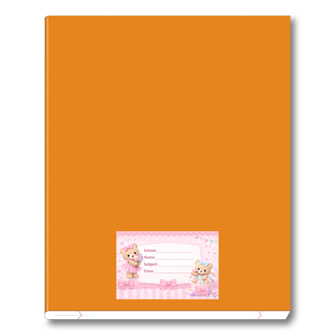 Smeeps Cute Teddy Bear School Name Labels Sticker – 7.62 × 5.08 cm (3 × 2 Inch) Personalized Writable Notebook Labels for Kids | Pink Teddy Theme Sticker Pack of 10