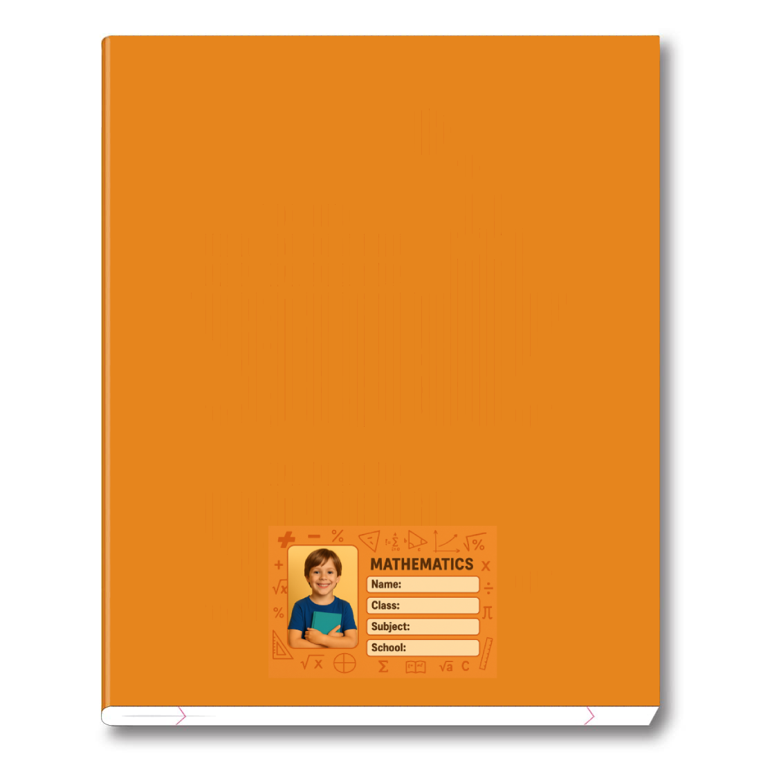 Smeeps Personalized Mathematics School Book Label – Custom Photo Name Sticker for Kids | 3.5 x 2 Inch Notebook Labels | Pack of 10
