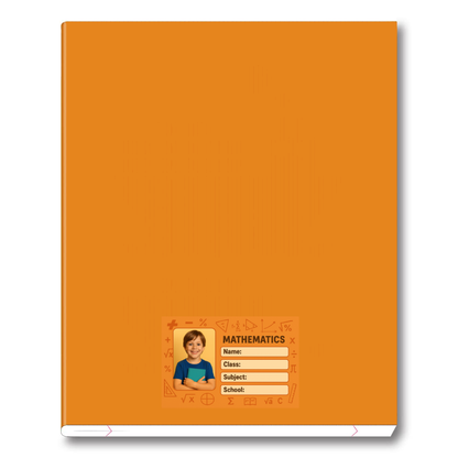 Smeeps Personalized Mathematics School Book Label – Custom Photo Name Sticker for Kids | 3.5 x 2 Inch Notebook Labels | Pack of 10