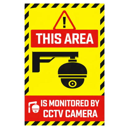 Smeeps This Area Is Monitored by CCTV Camera Warning Sticker – 20.32 × 13.21 cm (8 × 5.2 Inch) Surveillance Security Vinyl Sign | Waterproof UV Resistant Wash Proof Durable