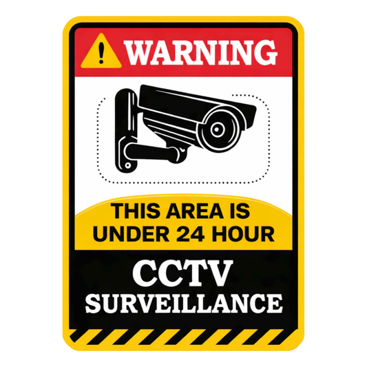 Smeeps Warning: This Area Is Under 24 Hour CCTV Surveillance Sticker – 20.32 × 14.48 cm (8 × 5.7 Inch) Security Camera Warning Vinyl Sign | Waterproof UV Resistant Wash Proof Durable