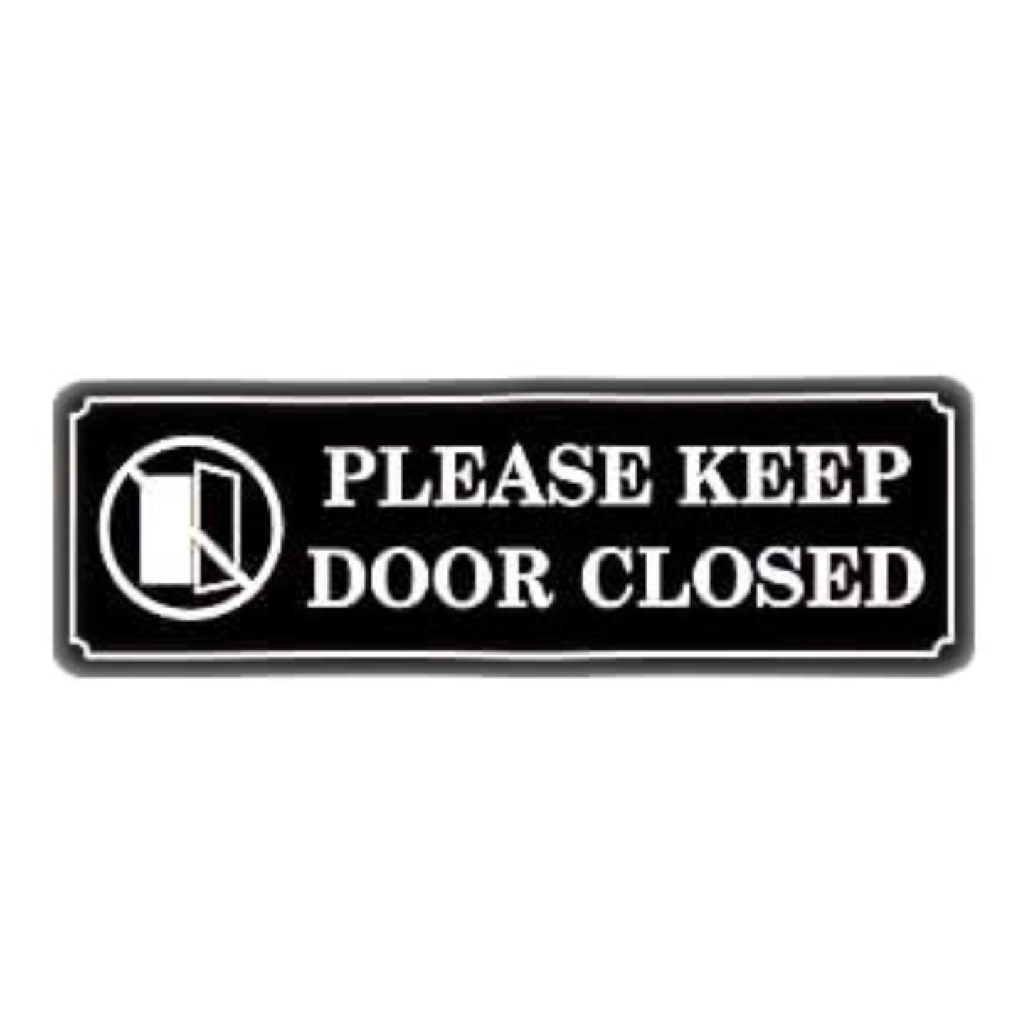 Smeeps “Please Keep Door Closed” Sign – 7.6 x 22.8 cm Rectangular Office Door Sticker | Bold Black & White Notice | Durable, Waterproof & Easy to Apply