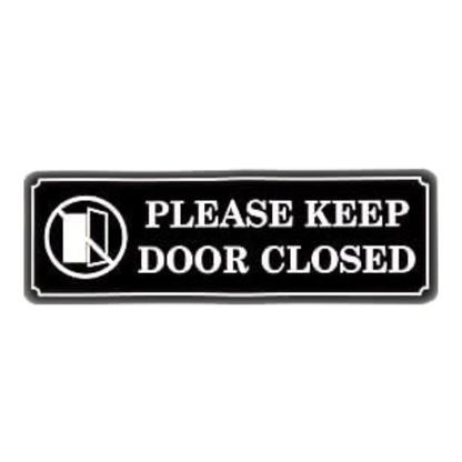 Smeeps “Please Keep Door Closed” Sign – 7.6 x 22.8 cm Rectangular Office Door Sticker | Bold Black & White Notice | Durable, Waterproof & Easy to Apply