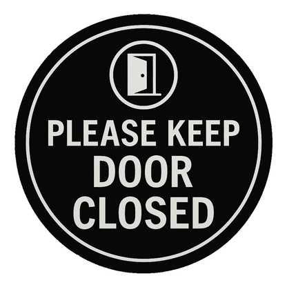 Smeeps “Please Keep Door Closed” Round Sign – 15.24 cm | Circle Door Sticker for Offices, Labs & Private Areas | Waterproof & Durable | Clear Bold Text & Icon