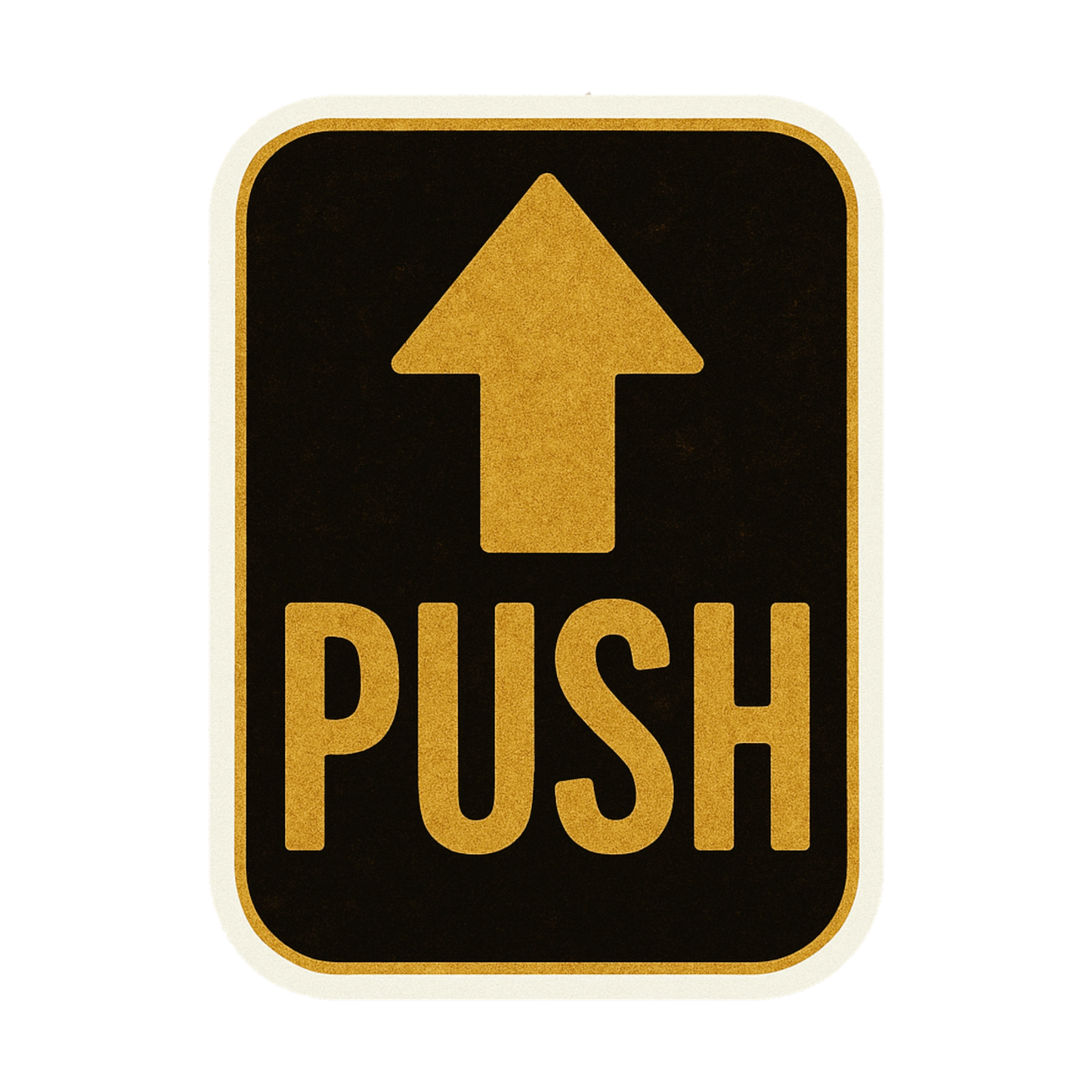 Smeeps PUSH Door Sticker – 15.24 x 11.18 cm Vinyl Sign | Gold & Black Push Indicator Label | Waterproof & Durable Door Instruction Sticker