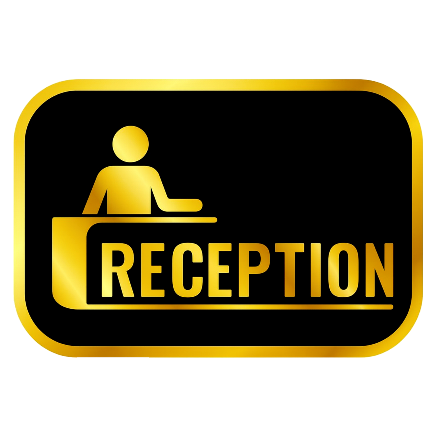 Smeeps Reception Board Sticker – 10.16 x 14.74 cm Office Vinyl Label | Premium Golden Sign | Waterproof & Durable