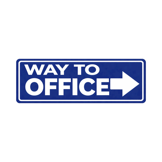 Smeeps Way to Office Direction Arrow Sticker – 12.7 × 4.32 cm (5 × 1.7 Inch) Office Guidance Vinyl Sign | Waterproof UV Resistant Wash Proof Durable