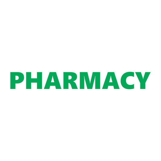 Smeeps Pharmacy Sticker – 24.47 x 3 cm Medical Shop Vinyl Label | Green Text Signage | Waterproof & UV-Resistant Professional Sticker