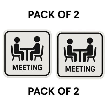 Smeeps Meeting Room Sign Sticker – 14 x 14 cm | Minimal Office Communication Label for Doors & Cabins