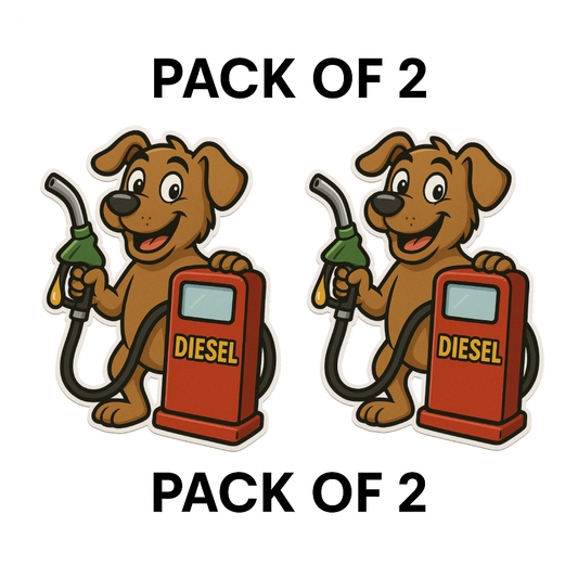 Smeeps “Diesel Only” Cute Dog Fuel Sticker – 9 x 11.5 cm | Waterproof Vinyl – Fuel Type Awareness for Cars, Bikes & Trucks