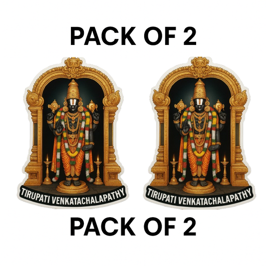 Smeeps Tirupati Venkatachalapathy Car Sticker – Divine Temple Arch Design – 7.62 x 11.43 cm | Premium Vinyl Decal for Cars