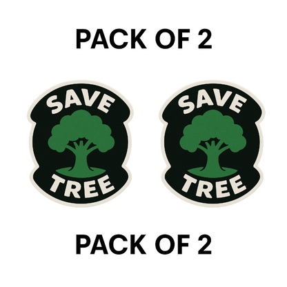 Smeeps Save Tree Custom Shape Sticker | 16.6 x 14 cm | Eco Message Vinyl Decal for Car