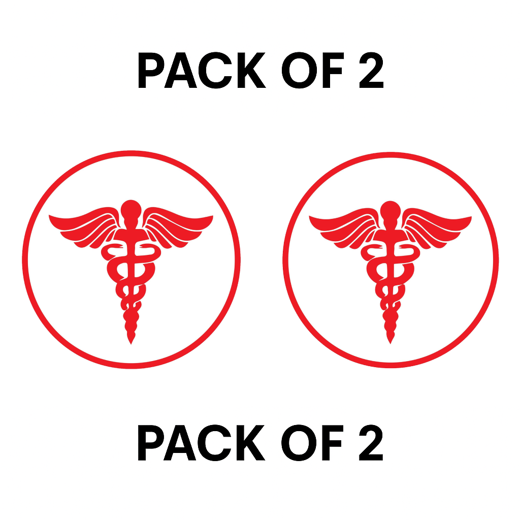 Smeeps Medical Emergency Symbol Sticker – 10.16 x 10.16 cm | Red Caduceus Emblem | Professional Identification for Vehicles