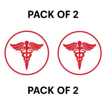 Smeeps Medical Emergency Symbol Sticker – 10.16 x 10.16 cm | Red Caduceus Emblem | Professional Identification for Vehicles
