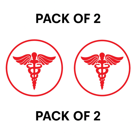 Smeeps Medical Emergency Symbol Sticker – 10.16 x 10.16 cm | Red Caduceus Emblem | Professional Identification for Vehicles