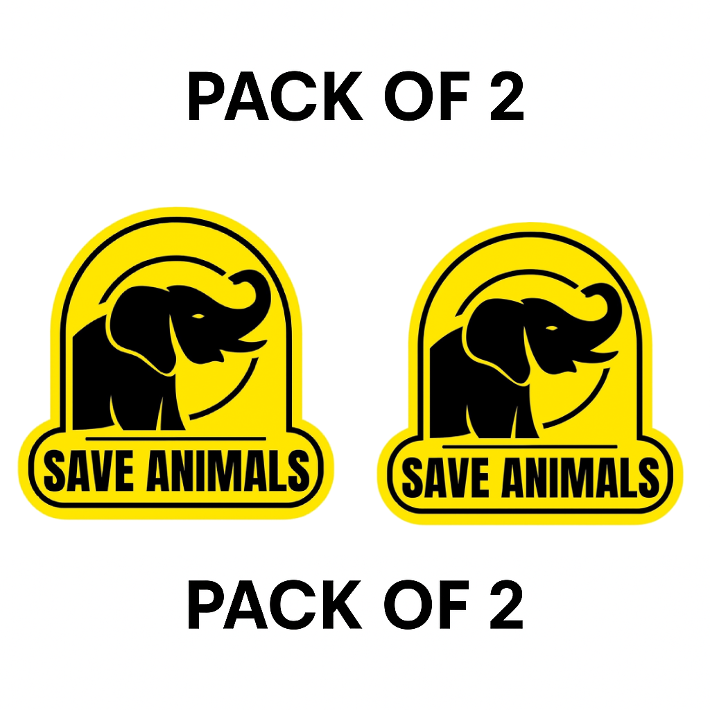 Smeeps Save Animals Elephant Sticker – 7.62 x 9 cm Wildlife Awareness Vinyl Decal | Car, Bike & Laptop Sticker | Waterproof & Durable