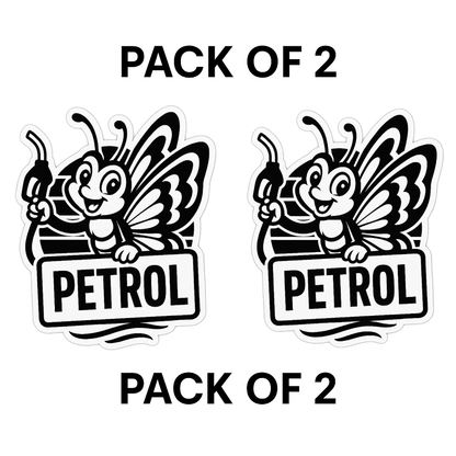 Smeeps Petrol Butterfly Sticker – Pack of 2 – Cute Fuel Indicator Vinyl Decal for Car & Bike | Waterproof & Durable | 9 x 7.7 cm