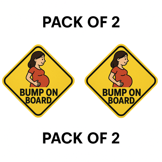Smeeps Bump On Board Car Sticker – Pregnant Woman Warning Sign – 12.9 x 12.9 cm | High-Visibility Vinyl Decal for Cars