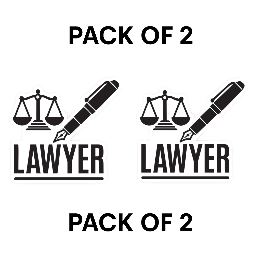 Smeeps Lawyer Car Sticker – Pen & Justice Scale Design – 11.5 x 10.5 cm | Durable Vinyl for Advocates' Cars