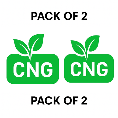 Smeeps CNG Leaf Sticker – 10.16 x 9 cm Eco-Friendly Green Fuel Type Car & Bike Vinyl Decal | Waterproof | Clear CNG Identification
