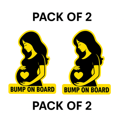 Smeeps Bump On Board Sticker – 14 x 12.7 cm Car & Bike Safety Vinyl Decal | High-Visibility Yellow Design | Waterproof & Durable