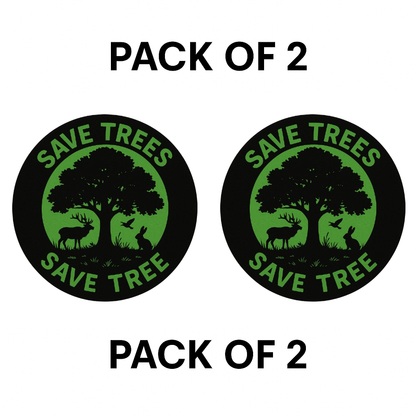 Smeeps Save Trees Save Tree Round Sticker | 14 x 14 cm | Nature Awareness Vinyl Decal for Car