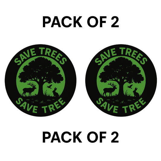 Smeeps Save Trees Save Tree Round Sticker | 14 x 14 cm | Nature Awareness Vinyl Decal for Car