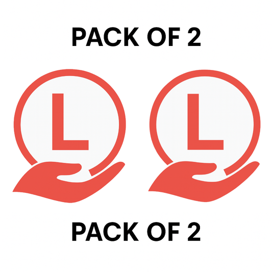 Smeeps L Board Sticker for Cars – 14 x 12.7 cm Red & White Learner Driver Safety Sign
